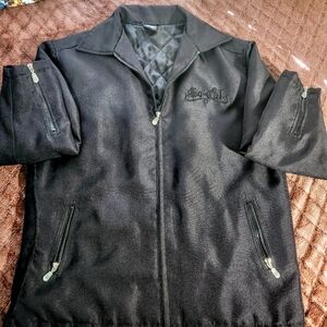 Rare No Fear So-Cal Black Jacket • Embroidered Logo  • Men's Size : Medium  •